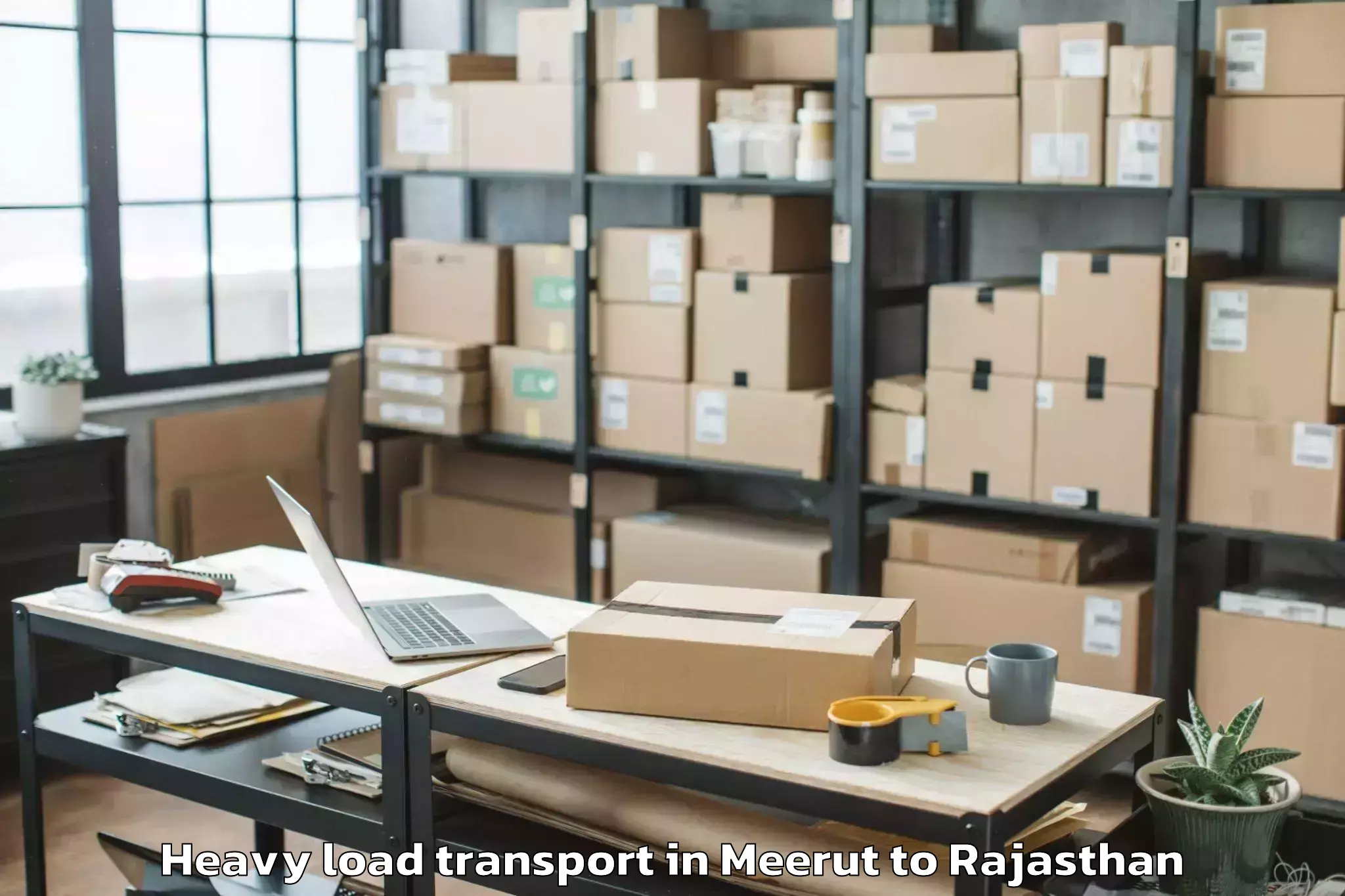 Book Meerut to Sheoganj Heavy Load Transport Online